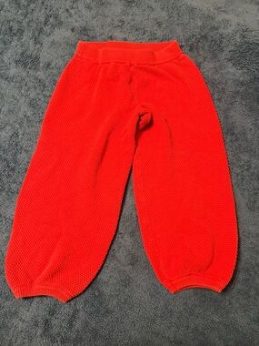 FP BEACH Small Cozy Red Orange Knit Joggers Pants